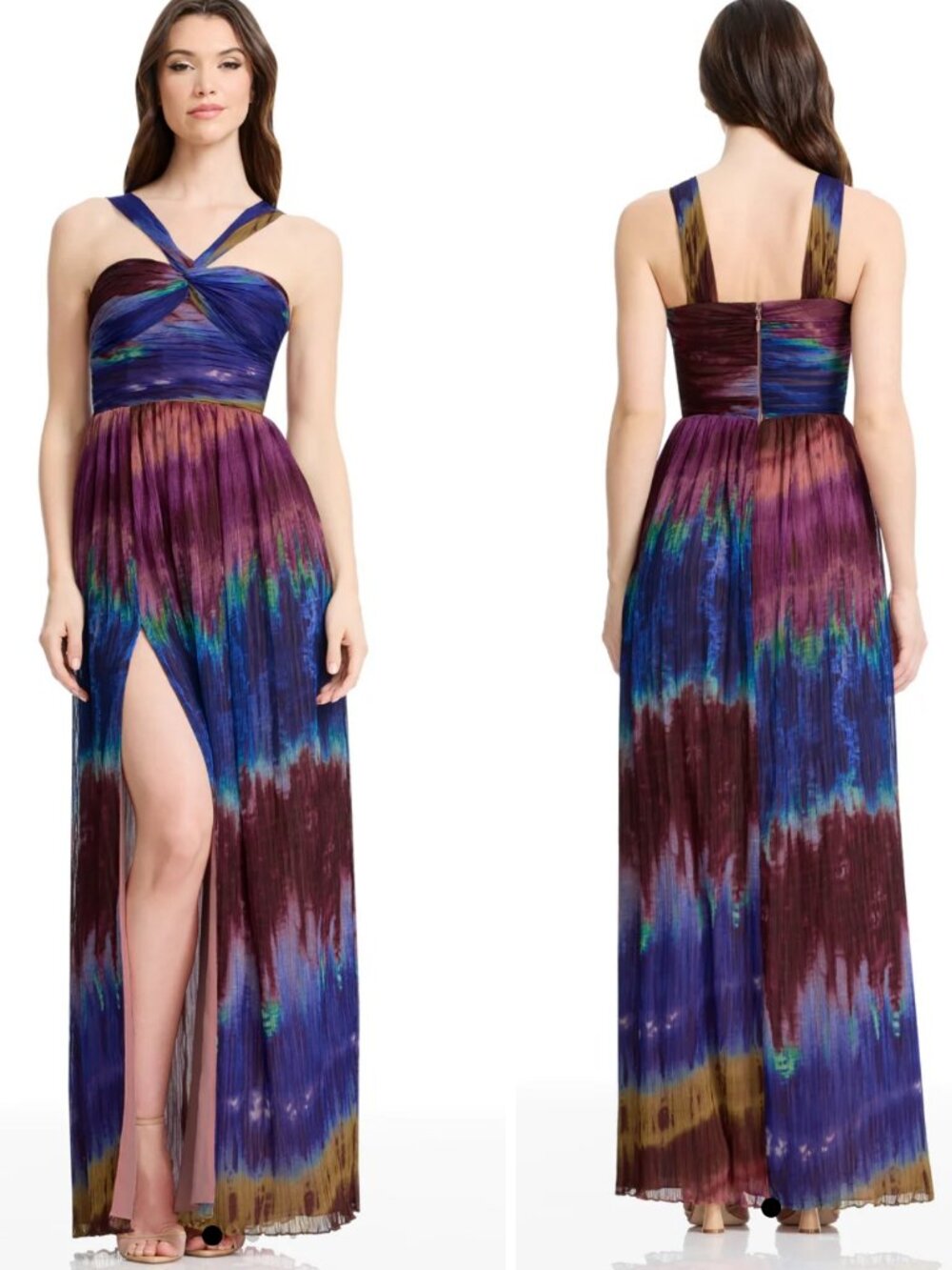 Dress the Population Women's Tau Sweetheart-Neck Multicolor Dress Size M